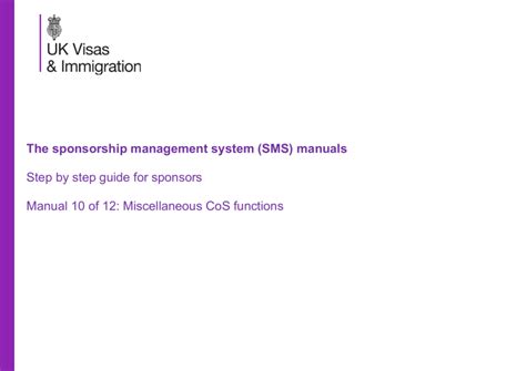Manual 10 of 12: Miscellaneous CoS functions .